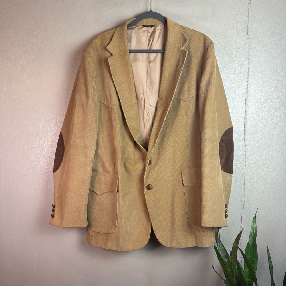 Levi’s Vintage Men’s Western Wear Tan Corduroy Blazer Sz 48L